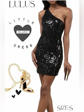 Lulu's Chic Black One-Shoulder Dress